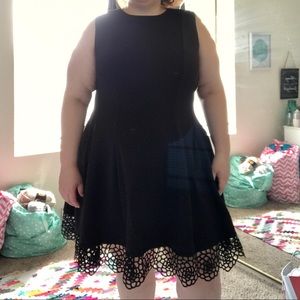 Maia Black Dress with Lace Detail 18W